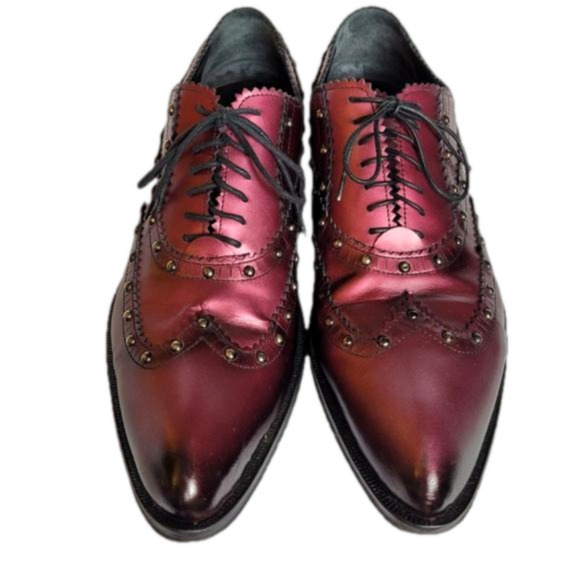 Jo Ghost Metallic Red Maroon Leather Shoes Good Pre-used Condition Size 40 - Picture 1 of 14